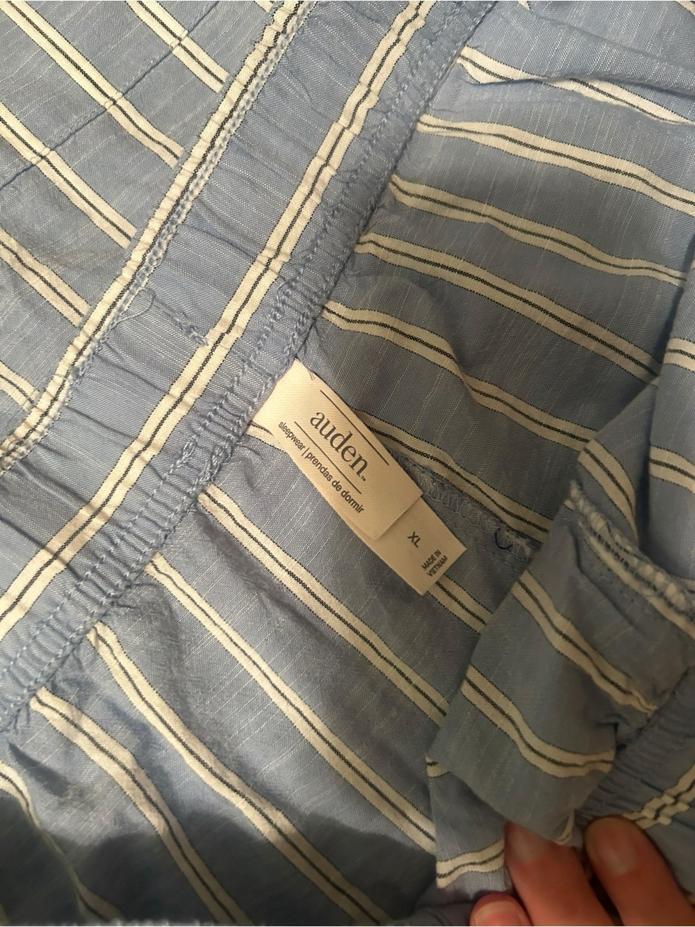 Auden Sleepwear Blue White Striped Top & Short Pajama Set Womens XL - Picture 5 of 6